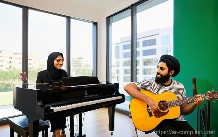 작곡가 자격증 취득 후 프리랜서 활동 - **Prompt 2: Digital Music Portfolio Creation**
"A male Arab musician, in his late twenties, sits... 작곡가 자격증 취득 후 프리랜서 활동 - **Prompt 2: Digital Music Portfolio Creation**
"A male Arab musician, in his late twenties, sits...