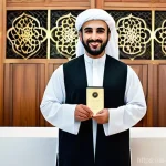 작곡가 자격증 취득 후 블로그 운영 - **A Professional Arab Composer Receiving a License:** A distinguished Arab male or female composer, ...