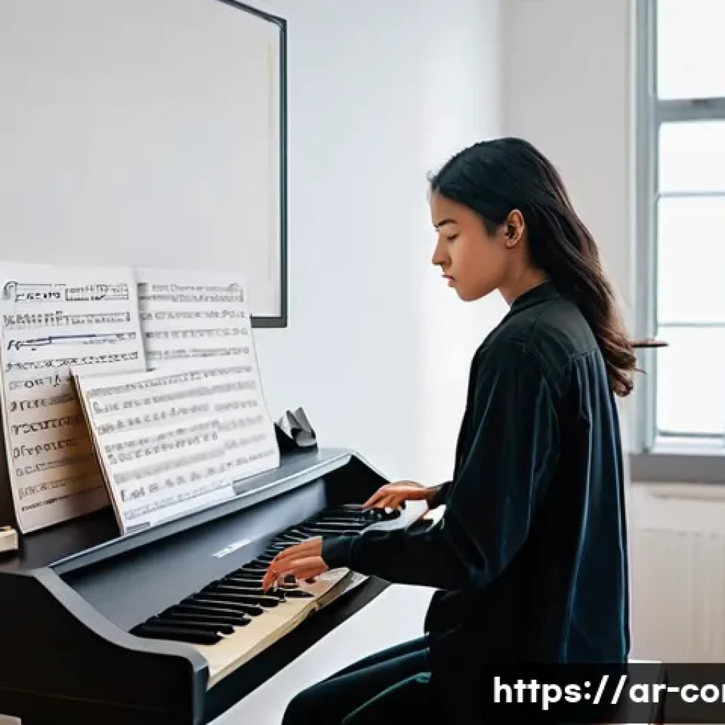 작곡가 자격증과 아티스트 매니지먼트 - **Prompt 1: The Composer's Journey to Mastery**
A young, focused musician (gender-neutral, perha...