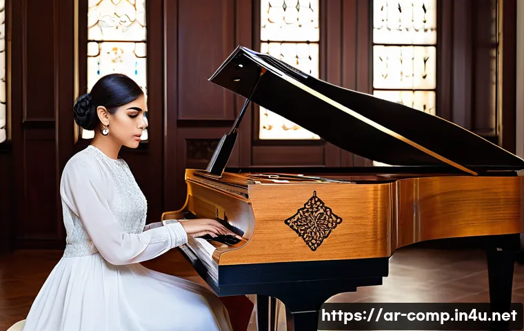 작곡가 자격증과 관련된 대학 전공 - **Prompt 1: The Maestro's Sanctuary: Blending Heritage and Harmony**
"A talented Arab composer, ...